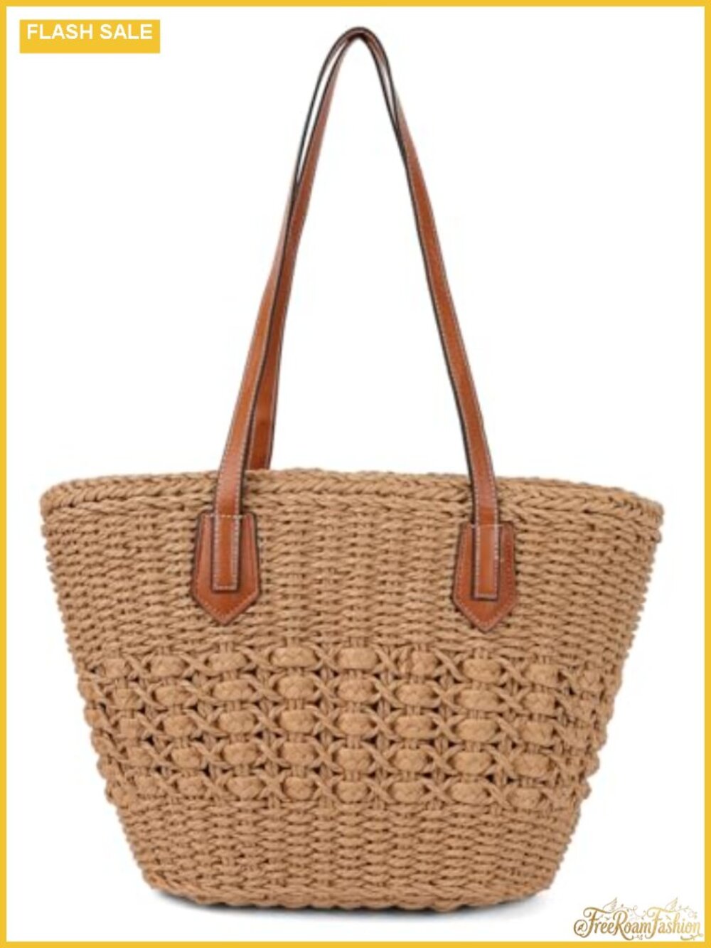 Straw Shoulder Bag Large Rattan Woven Totes Summer Travel Beach Handbag